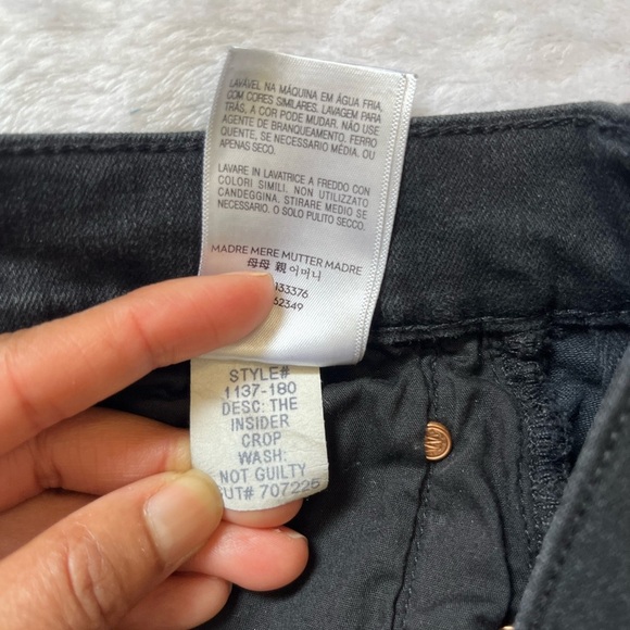 MOTHER Insider Crop Jeans Not Guilty Black | High Rise Cropped Flare 31 - Picture 12 of 17